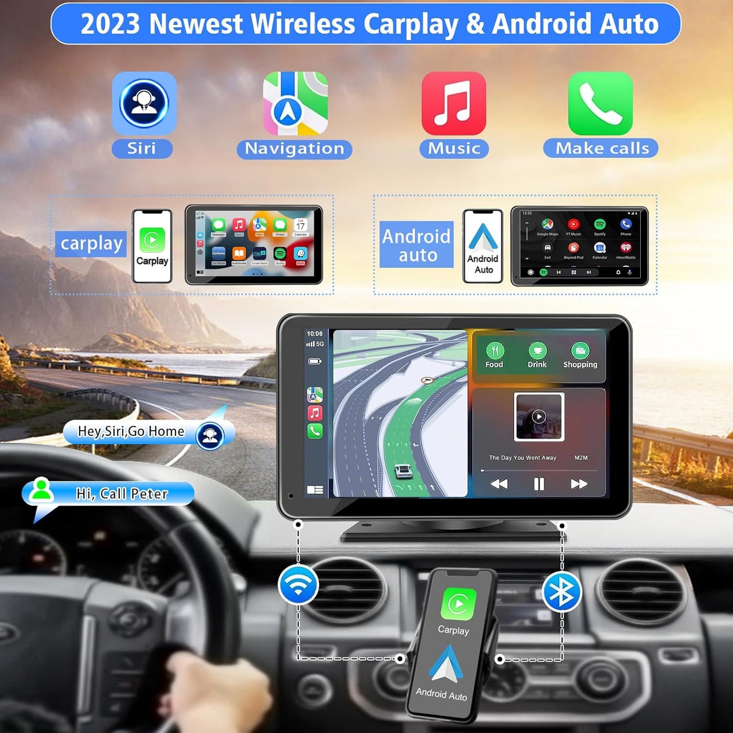 AutoLux™ Wireless CarPlay Display