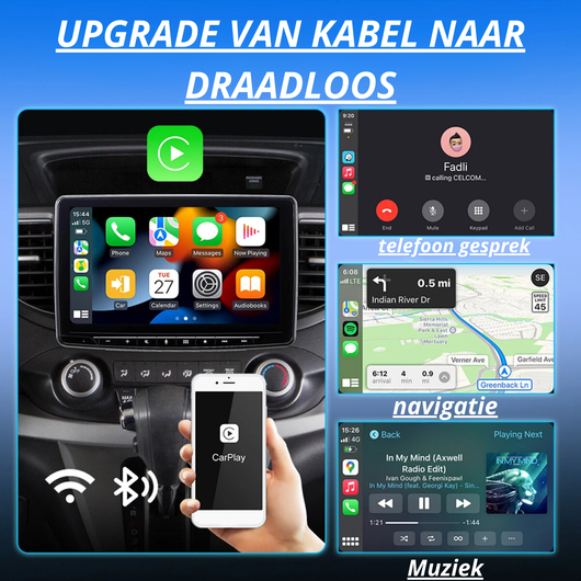 Carplay™ 2026 – Draadloze Iphone & Android Auto Adapter