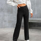 high-waisted elastische casual broek