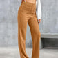 high-waisted elastische casual broek