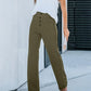 high-waisted elastische casual broek