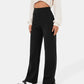 high-waisted elastische casual broek