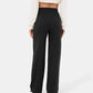 high-waisted elastische casual broek