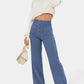 high-waisted elastische casual broek