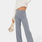 high-waisted elastische casual broek