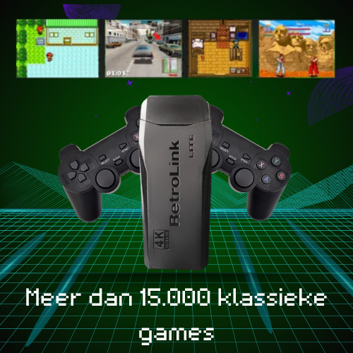 RetroLink™ - 15.000 Retro Games + Draadloze Controllers